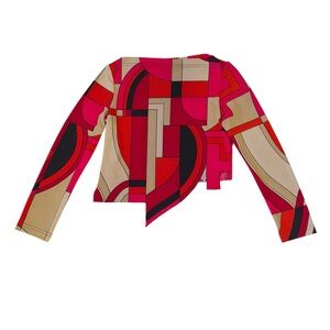 Abstract Geometric Long Sleeve Top